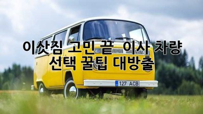 이삿짐 고민 끝! 🚚💨 이사 차량 선택 꿀팁 대방출